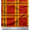 thumbnail image 1 of Soimoi Red Heavy Satin Fabric Check Check Print Sewing Fabric Yard 54 Inch Wide, 1 of 5
