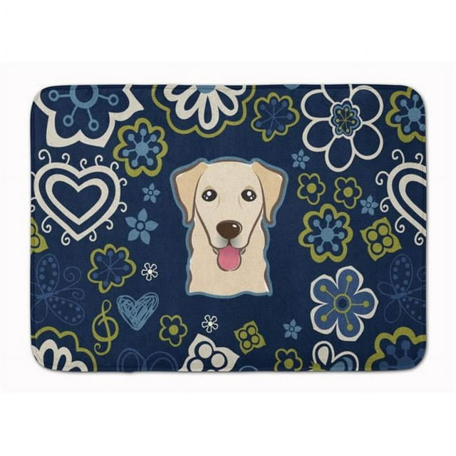 Carolines Treasures BB5103RUG Blue Flowers Golden Retriever Machine Washable Memory Foam Mat