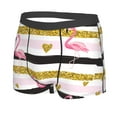 thumbnail image 2 of Fotbe Gold Glittering Hearts and Flamingos Men’s Total Support Pouch Boxer Briefs, X-Temp Cooling, Moisture-Wicking Underwear, Regular, Long-leg and Trunk-Medium, 2 of 9