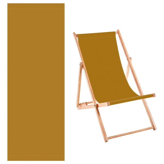Uxcell Beach Sling Chair Replacement Canvas, 41x113cm Lounge Chair Fabric Brown