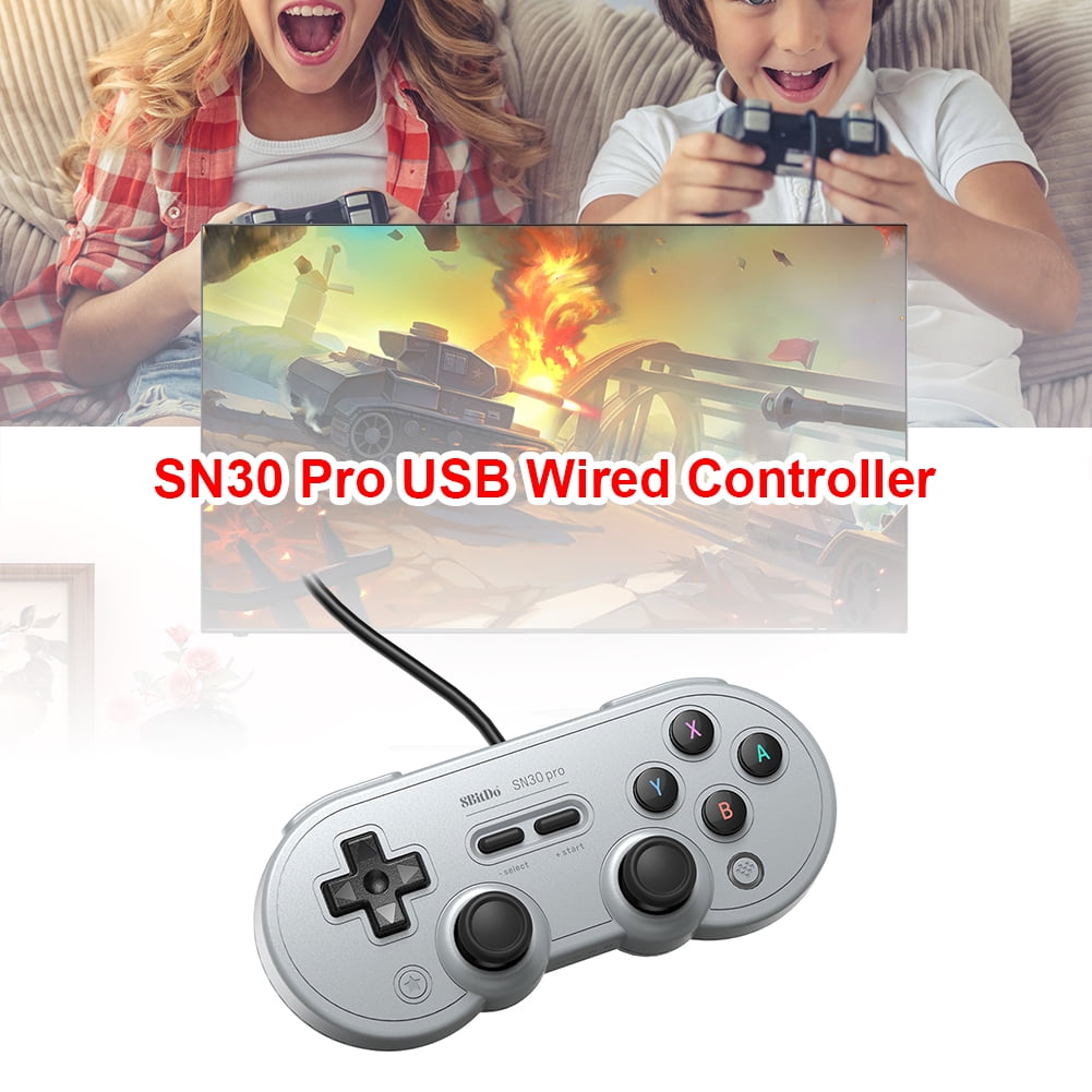 bevolking auditorium Snooze 8Bitdo SN30 Pro USB Wired Gamepad Vibration Controller for Switch PC Steam  - Walmart.com
