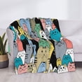 thumbnail image 3 of Goofa Different Cats Pattern Fleece Throw Blanket for Couch, Soft Checkered Flannel Blanket for Sofa, Warm Cozy Decorative Blanket Fall Decor Gift-50"x40", 3 of 6