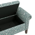 thumbnail image 6 of Homesvale Wallen 56.5"W x 24.5" H Storage Bench Ottoman with Rolled Arms for Living Room, Bedroom, Entryway, Medium Blue Curly Vine Pattern, 6 of 8