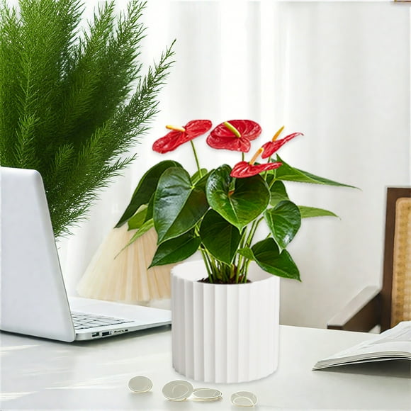Fufafayo Modern Planter Pot, Plastic Flower Vase And Decorative Planter for Indoor Plants, Artificial Greenery And Succulents, Home Decor for Bookshelf, Mantel, Tabletop Or Fireplace, Minimalist