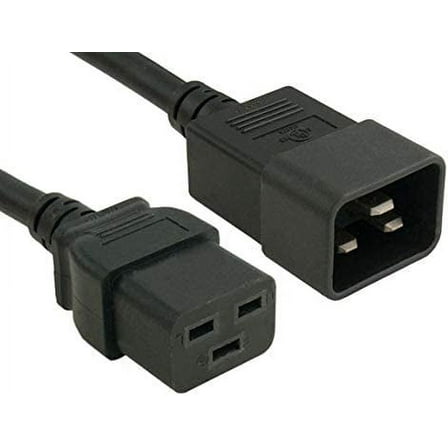 Cable Leader 1 ft 14 AWG 15A 250V Power Cord IEC320 C20 to IEC320 C19 UL Listed