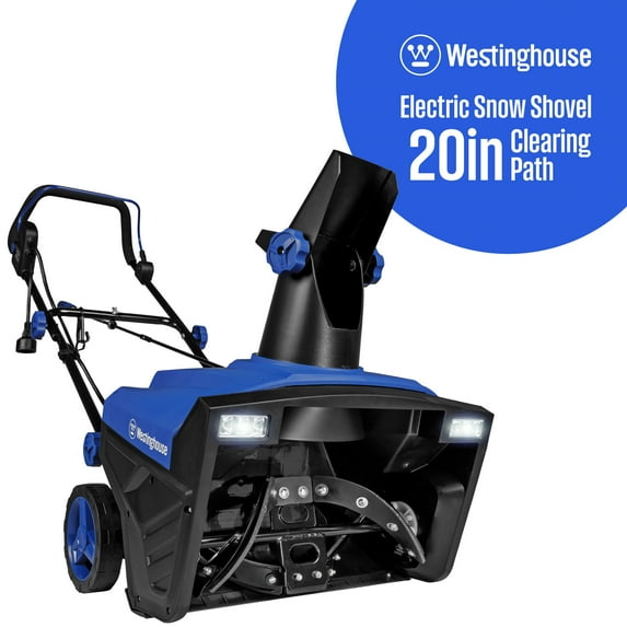 Open Box Westinghouse WSnow20 Corded Snow Blower 20 Inch, Steel Auger, Dual LED Lights, 1800 Watt Motor, Electric Snow Blower with 25ft Throwing Distance, Plows 680lbs/min, Adjustable Chute
