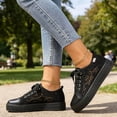 thumbnail image 7 of CHICVOMEY Sneakers for Women Fashion Thick Soled Lace Up Breathable Tennis Shoes Lightweight Comfortable for Summer Walking Work Beach Casual, 7 of 7