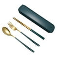 thumbnail image 5 of Mightlink 1 Set Tableware Set Food Grade Rust-proof Heat-Resistant Mirror Polish Grip Comfortable Dinning Stainless Steel Chopstick Cutter Spoon Fork Kitchen Dinnerware Set for Home, 5 of 7