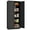 Black-71" H, variant on Polup 71" Height Modern Metal Pantry Storage Cabinet with Doors and Adjustable Shelves White for Living Room Kitchen and Home