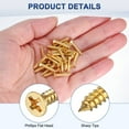 thumbnail image 2 of Uxcell Paquete de 50 Tornillos de Madera, M3 x 16mm Cabeza Plana Phillips de Latón, 2 of 6