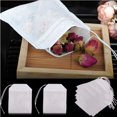 thumbnail image 3 of MYG 100Pcs Drawstring Reusable Bags Packing Bath Soap Herbs Empty Tea Bag White 2.17x2.76inch, 3 of 5