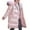 Pink, variant on ANINEO Girls Winter Long Coat Parka Metallic Puffer Jacket Outwear with Hooded