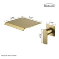thumbnail image 3 of Boyel Living Waterfall Bathroom Faucet 1- Handle Wall Mount Sink Faucet Modern Bathtub Mixer Tap Brushed Gold, 3 of 7