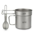 thumbnail image 1 of Lixada Ultralight Titanium Cookset Outdoor Camping Cookware Set 900ml/1100ml Pot 350ml Fry Pan with Folding Spork for for Travel Camping Backpacking Picnic, 1 of 7