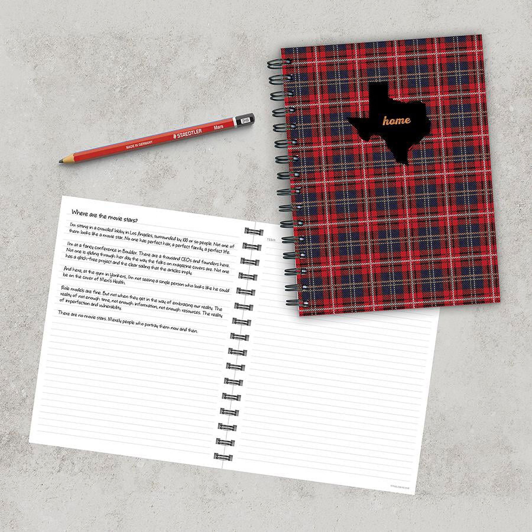 Texas - State Pride Plaid Spiral Journal - 7x9 Lined Notebook - for Adults, Students, Kids