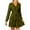 Army Green, variant on Women's Velvet Dress with Belt V-Neck Long Sleeve Elegant Tunic Stretchy Soft Comfortable Party Wear Casual Office Dress