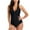 ☪211-Black, variant on Cross Back Deep V One-Piece Bikini - Secure Fit for Active Water Activities and Stylish Summer Appearances
