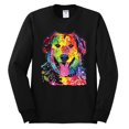 thumbnail image 3 of Smiling Dog | Colorful Neon Golden Retreiver | Dean Russo Art Animal Lover Mens Long Sleeve Shirt, Black, Medium, 3 of 6