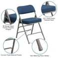 thumbnail image 6 of Flash Furniture 2 Pack HERCULES Series Premium Curved Triple Braced & Double Hinged Navy Fabric Metal Folding Chair, 6 of 14