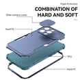 thumbnail image 3 of SaniMore for iPhone 13 Pro (6.1" 2021) Case, [Sliding Camera Window] Wireless Charging Shockproof Drop Resistant Hybird PC TPU Anti-slip Heavy Duty Protective Shell for iPhone 13 Pro, Navy+Green, 3 of 7