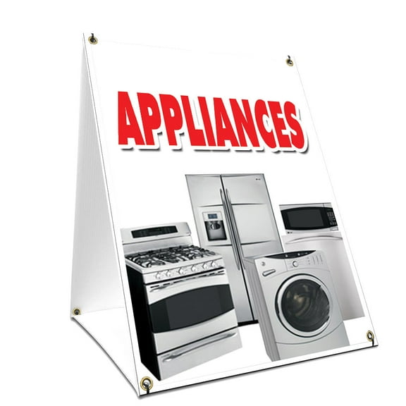 A-frame Sidewalk Appliances Sign With Graphics On Each Side | 24" X 36" Print Size