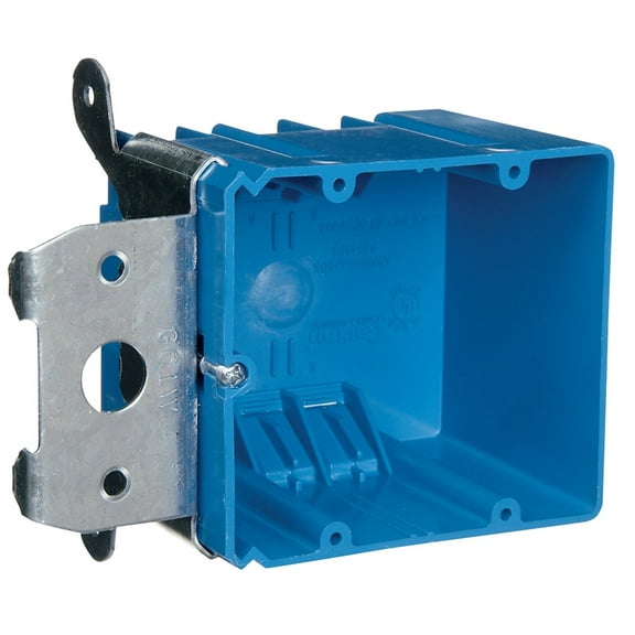 Carlon 2-Gang PVC New Work Adjustable Wall Box, 34 Cu. In. B234ADJ