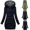 thumbnail image 3 of POINTERTECK Femmes Automne Manches Longues Capuche Sweat-Shirt Cordon Mi-Longue Sweat à Capuche, 3 of 7