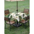 thumbnail image 3 of Outdoor Tablecloth with Umbrella Hole and Zipper, Christmas Tree Square Table Cloth 60x60 Inch Waterproof Tablecloth, White Green Xmas Tree Winter Picnic Table Cover for Patio Camping, 3 of 7