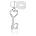 thumbnail image 5 of 14K Solid White Gold Dangling Lock Heart Key Necklace Chain Pendant Charm, 5 of 10