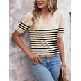 thumbnail image 4 of Zeagoo Womens Short Sleeve Sweaters Soft Casual V Neck Pullover Tops Lightweight Knit Sweater Blouse, 4 of 6