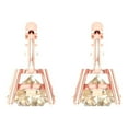 thumbnail image 4 of 3 ct Lever-Back Drop Dangle Earrings for Women | 7.5mm Round Cut Natural Morganite | 18K Rose Gold, 4 of 5