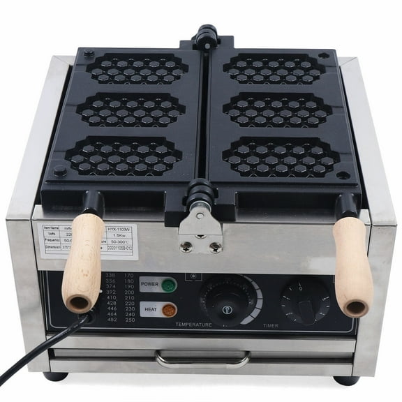Commercial Electric Belgian Waffle Machine 3PCS Muffin Maker Nonstick 1500W