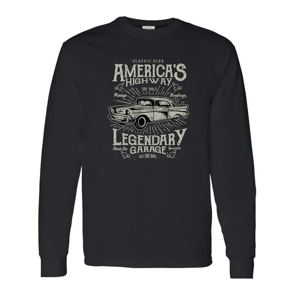 Inktastic America's Highway Classic Car Long Sleeve T-Shirt