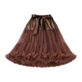 thumbnail image 4 of Baqcunre Tulle Skirts for Women Midi Long Fairy Skirt Tutu A-Line Mesh Layered High Elastic Waist Skirts One Pack Brown One Size, 4 of 4