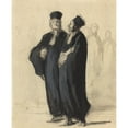 thumbnail image 2 of Honoré Daumier 15x18 Gold Ornate Wood Frame and Double Matted Museum Art Print Titled - Two Lawyers II, 2 of 4