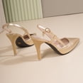 thumbnail image 4 of hoksml Women Pointed Toe Stiletto Slingback Heels, Buckle Adjustable Strap Slip On Dress Pumps, 4 of 9
