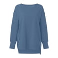 thumbnail image 4 of Siilsaa Womens Sweatshirts Women's Oversized Sweatshirt Long Sleeve Shirts for Women Crewneck Hoodies Casual Pullover Top Y2K Tops Blue,M, 4 of 4