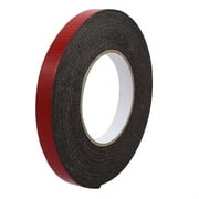 5M 15mm x 3mm Dual-side Adhesive Shockproof Sponge Foam Tape Red Black