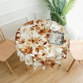 thumbnail image 3 of Fall Burnt Orange Outdoor Tablecloth Round 60 Inch,Watercolor Flowers Table Cloth,Stain Resistance Polyester Autumn Floral Seasonal Small Table Covers for Kitchen Dining Parties Picnic, 3 of 6