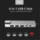 thumbnail image 3 of 6 puertos Usb C Hub a Hdmi-compatible Rj45 Lan Hdmi-compatible Usb 3.0 Adaptador 87w Pd Cargador para Macbook Pro Type C Splitter, kaili Sencillez, 3 of 4
