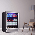 thumbnail image 5 of 24”Wine Cooler Cabinet Built-in or Freestanding, Beverage Refrigerator with Stainless Steel Glass Door, Removable Wire Racks, Digital Memory Temperature Control, and Safety Lock, 5 of 6