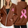 thumbnail image 2 of Women's Zip-Up Hoodie Pullover, Long Sleeve Cancer Awareness Sweatshirt with Pocket & Drawstring, Plus Size Casual Athletic Comfort Hooded Sweatshirt for Everyday Wear, 2 of 6