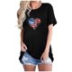 thumbnail image 1 of Camisetas de Manga Corta para las Mujeres Día de la Independencia Impresión Básica Camiseta de Verano, Cuello Redondo Casual Camiseta Blusa, 1 of 4
