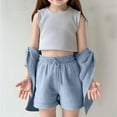 thumbnail image 6 of TSHXS Girls Outfits Size 8 Toddler Girls Summer Outfits Girls Summer Outfits Casual Lounge Set Elastic Waist Shorts 2 Piece Clothing Sets 5-6 Years Sky Blue, 6 of 9