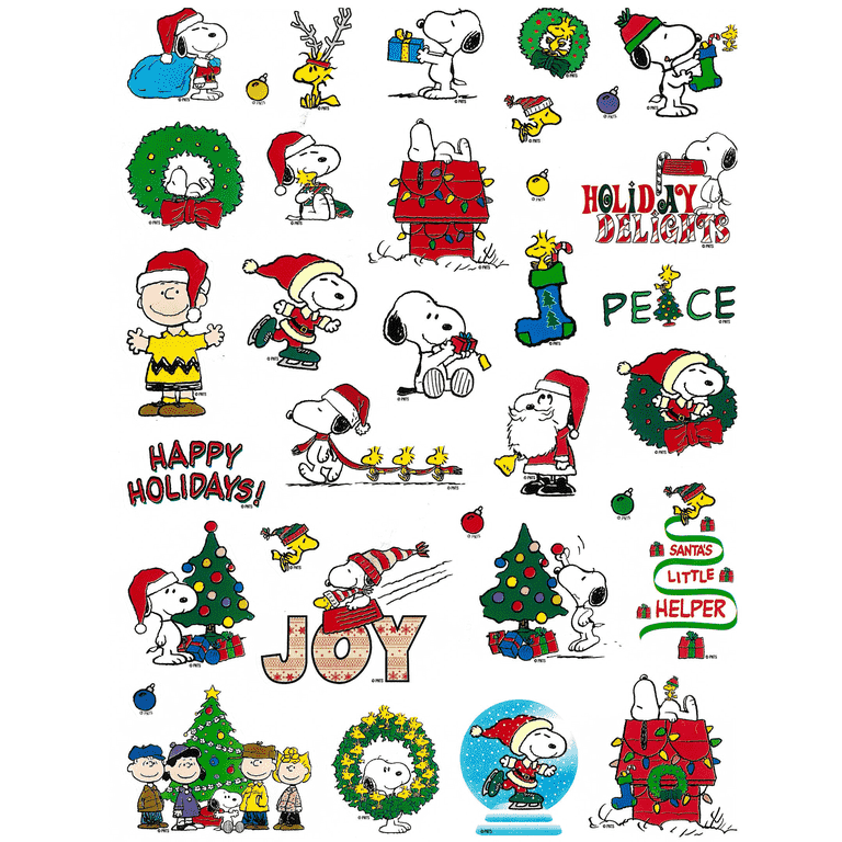 Peanuts Gang Snoopy Charlie Brown Lucy Linus Character Christmas Easter  Thanksgiving Halloween 4th of July Seasonal Holiday Sticker Set, 5 Sheets  118