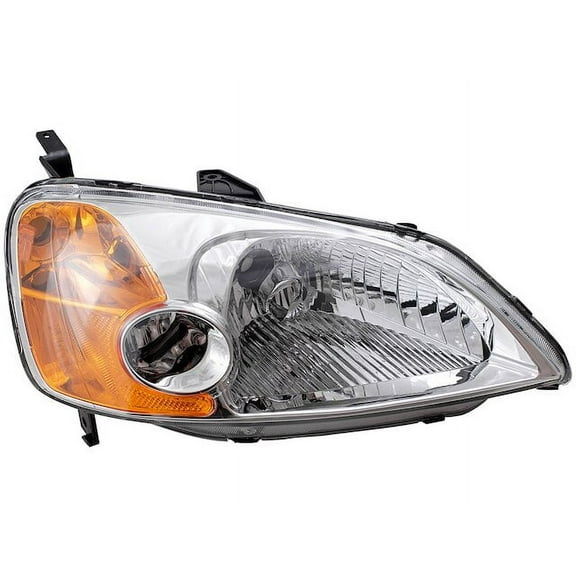 Right Headlight Assembly - Compatible with 2001 - 2003 Honda Civic Sedan 4-Door 2002