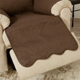 thumbnail image 5 of Machine Washable Couch Cover Reversible Quilted Furniture Protector Slipcover, Recliner, Chocolate / Taupe, 5 of 7