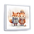 thumbnail image 2 of Designart "Nursery Cartoon Fox III" People Framed Wall Art - Traditional Blue Animal Nursery Entryway Framed Wall Art Print, 2 of 6