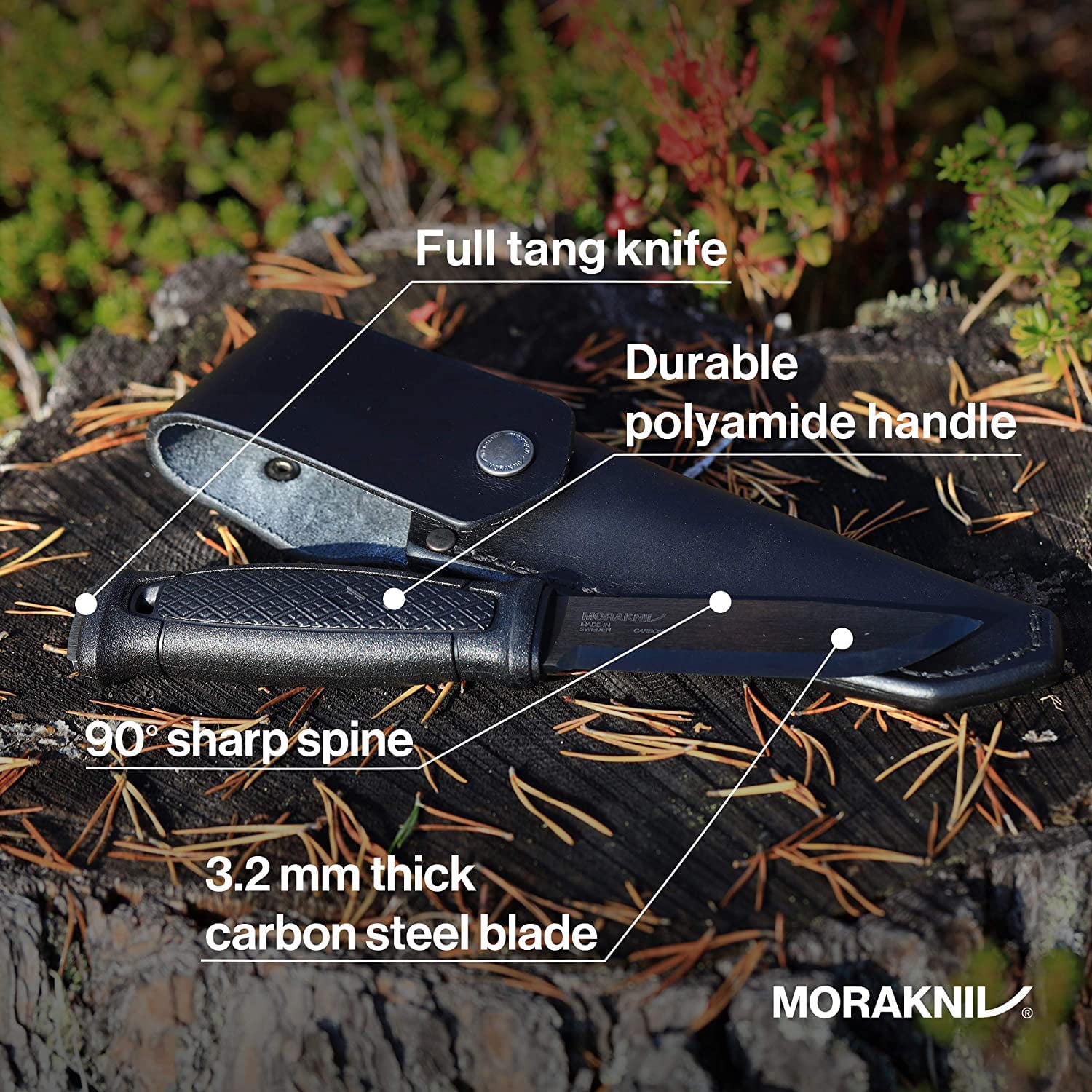 Morakniv Garberg Full Tang Fixed Blade Knife with Carbon Steel Blade, 4.3-Inch