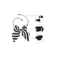 thumbnail image 3 of INSPIRE CHIC Women's Pre-Tied Adjustable Bowknot Striped Uniform Bowtie 4.33" x 5.51" Black White, 3 of 5